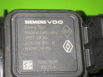 Luftmassenmesser Siemens 5WK97007 8200299956