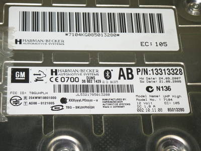 Steuergerät Bluetooth 13313328