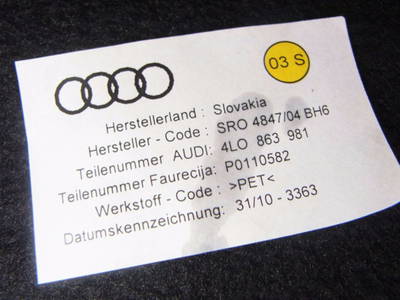 Türverkleidung Hinten Links Audi Q7 Facelift 10- Schwarz-Beige Leder 4L1867305B