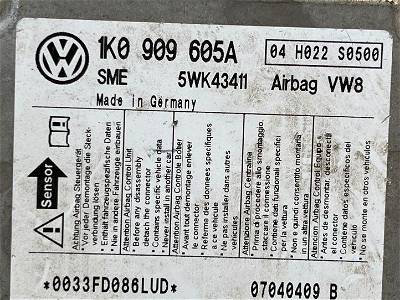 Steuergerät Airbag VW Golf V (1K) 1K0909605A 5WK43411 07040409B