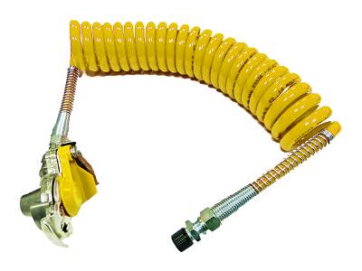 Set Luftwendel mit Kupplungskopf Automatik (mit Ventil) gelb M16