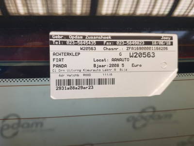 Heckklappe / Heckdeckel Fiat Panda 169 P10183647