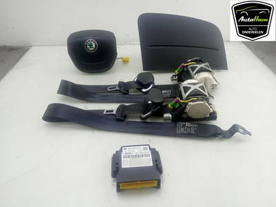 Airbag Set + Steuergerät Skoda Fabia II (5J) Hatchback 5-drs 1.2i 12V (CGPB) 2012 (6R0959655K, 0285010793, 6R0959655K022, 5J1880202E47H, 5J1880202D47H, 5J1880202D, 5J1880202E, 5J0857701BRAA, 5J0857701B)