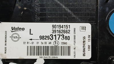 Rücklicht Links Opel Corsa F (UB/UH/UP) Hatchback 5-drs 1.2 Turbo 12V 100 (F12XHL(EB2ADTD)) (90194151, 9829317380) 67701388