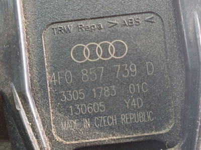 Gurtschloss - Hinten Center Audi A6, C6 2005.01 - 2008.10 4U21A6200524 4U21 A6 2005 2.4 , 4F0 857 739 D, 3305 1783 01C, 130605 Y4D, 4F0857739D, 3305178301C, 130605Y4D