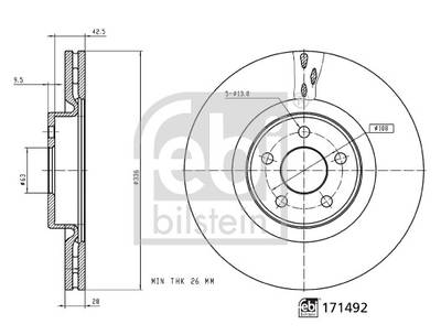 Bremsscheibe Vorderachse Febi Bilstein 171492