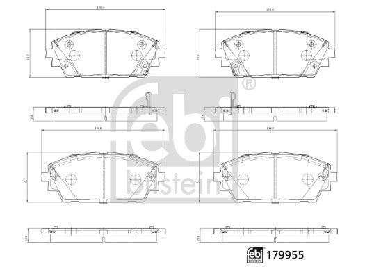 febibilstein Bremsbelagsatz, Scheibenbremse Vorderachse Febi Bilstein 179955