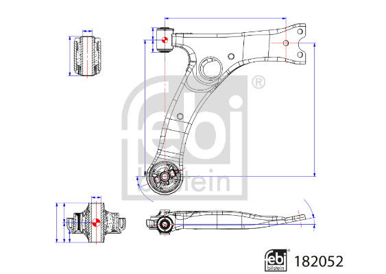 Lenker, Radaufhängung Vorderachse rechts unten Febi Bilstein 182052