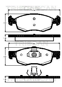 Bremsbelagsatz, Scheibenbremse Vorderachse Triscan 8110 15047