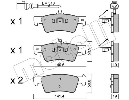 Bremsbelagsatz, Scheibenbremse Hinterachse Metelli 22-0661-1