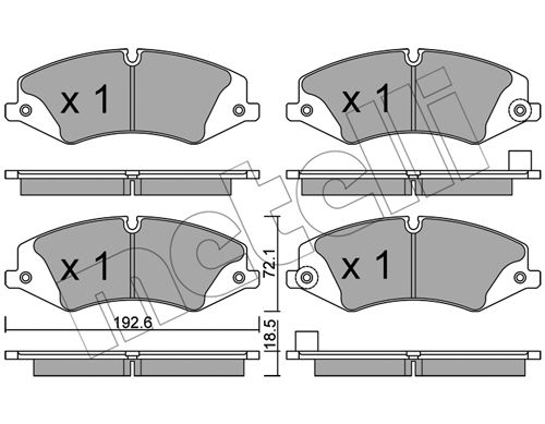 Bremsbelagsatz, Scheibenbremse Vorderachse Metelli 22-0836-6