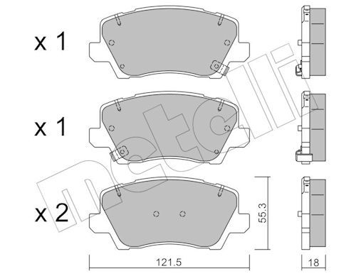 Bremsbelagsatz, Scheibenbremse Vorderachse Metelli 22-1165-0