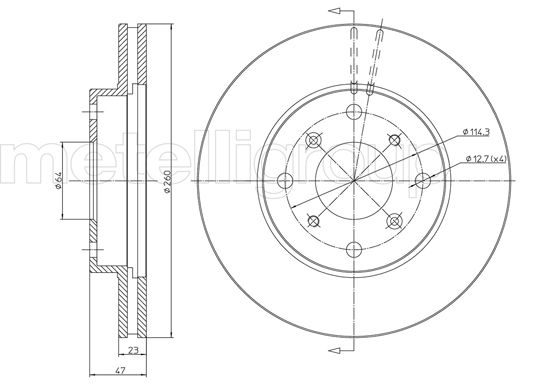 Bremsscheibe Vorderachse Metelli 23-0650