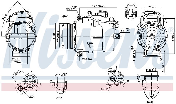 Nissens Kompressor, Klimaanlage  890012