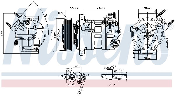 Nissens Kompressor, Klimaanlage  890594