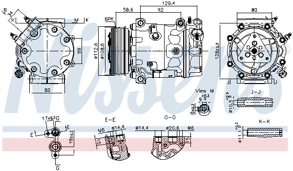 Nissens Kompressor, Klimaanlage  890780