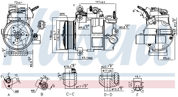 Nissens Kompressor, Klimaanlage  890800