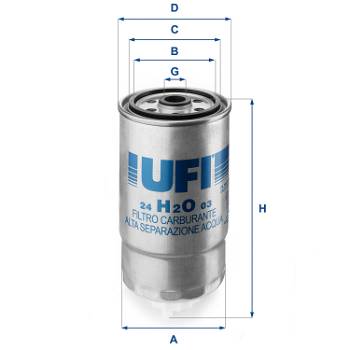 Kraftstofffilter UFI 24.H2O.03