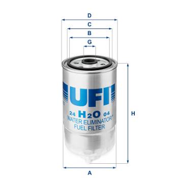 Kraftstofffilter UFI 24.H2O.04