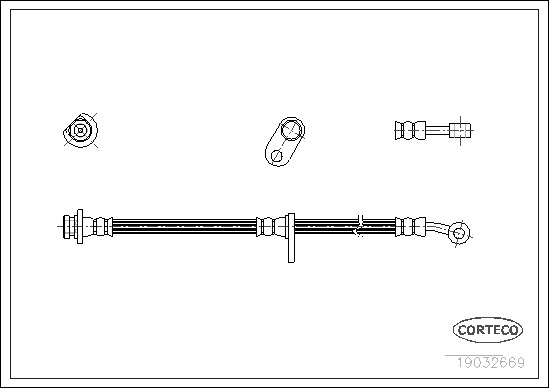 Bremsschlauch Vorderachse rechts Corteco 19032669