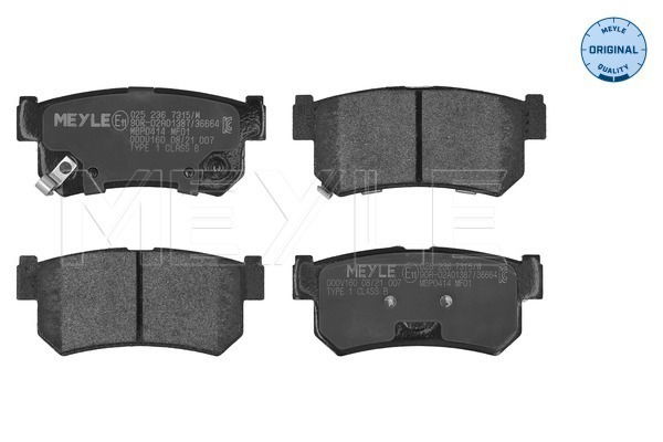 Bremsbelagsatz, Scheibenbremse Vorderachse Meyle 025 236 7315/W