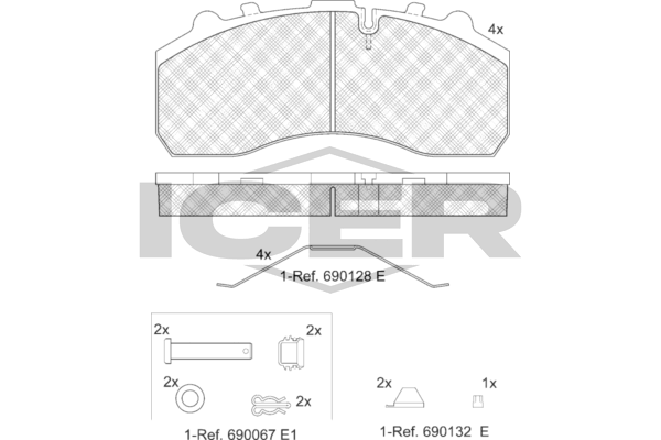Bremsbelagsatz, Scheibenbremse Icer 151194-066