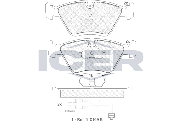 Bremsbelagsatz, Scheibenbremse Vorderachse Icer 180992