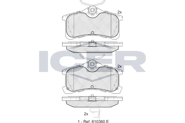 Bremsbelagsatz, Scheibenbremse Hinterachse Icer 181728