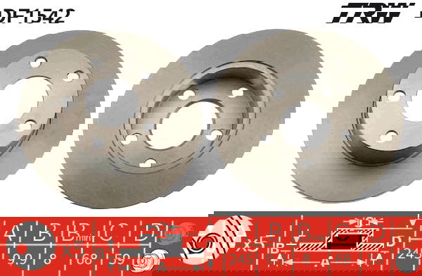 Bremsscheibe Hinterachse TRW DF1542