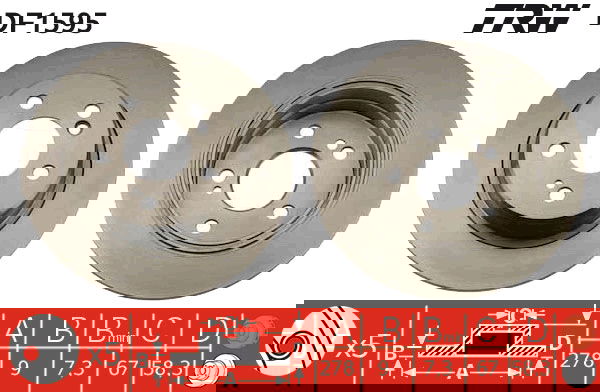 Bremsscheibe Hinterachse TRW DF1595