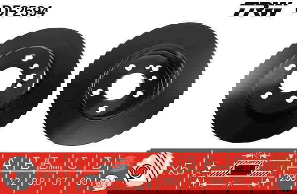 Bremsscheibe Hinterachse TRW DF2594