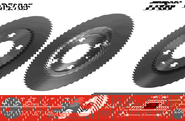Bremsscheibe Vorderachse TRW DF2765