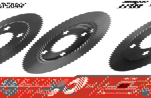 Bremsscheibe Vorderachse TRW DF3044