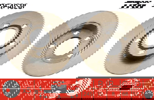 Bremsscheibe Hinterachse TRW DF4038