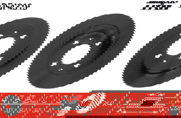 Bremsscheibe Hinterachse TRW DF4319