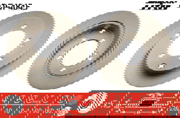 Bremsscheibe Hinterachse TRW DF4845