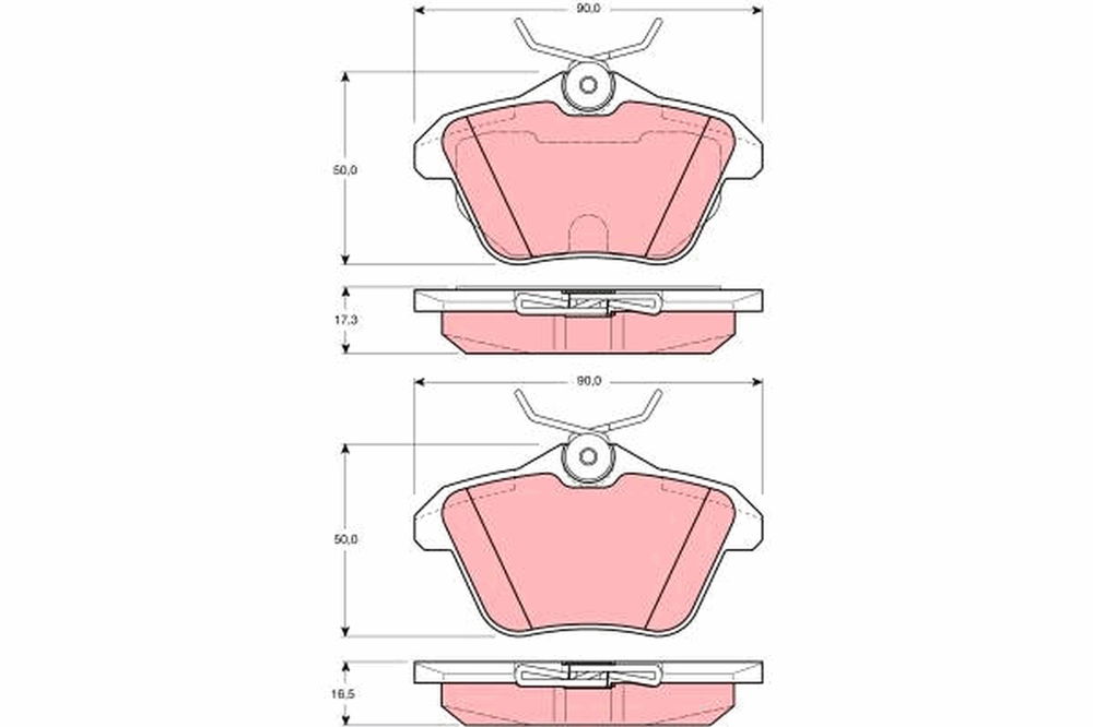 Bremsbelagsatz, Scheibenbremse Hinterachse TRW GDB1315