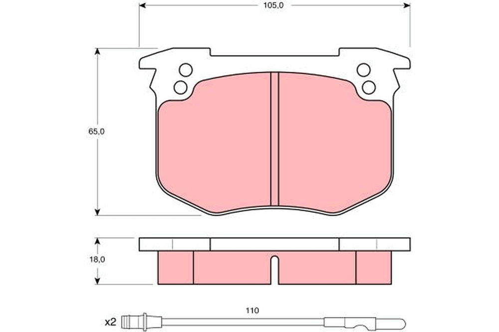 Bremsbelagsatz, Scheibenbremse Vorderachse TRW GDB280