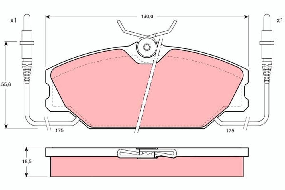 Bremsbelagsatz, Scheibenbremse Vorderachse TRW GDB425