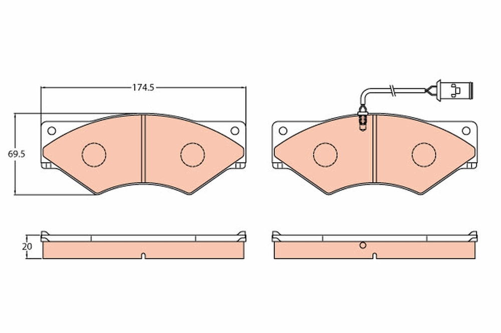 Bremsbelagsatz, Scheibenbremse Vorderachse TRW GDB5062