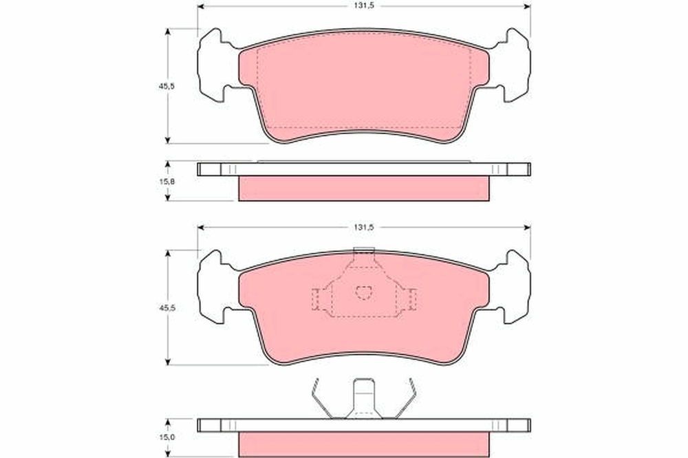 Bremsbelagsatz, Scheibenbremse Vorderachse TRW GDB867