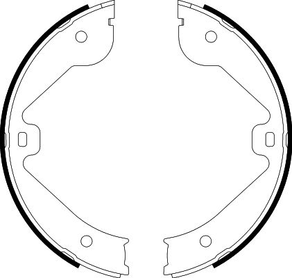 Bremsbackensatz, Feststellbremse Hinterachse Hella 8DA 355 050-601