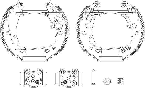 Bremsbackensatz Hinterachse Hella 8DB 355 003-611