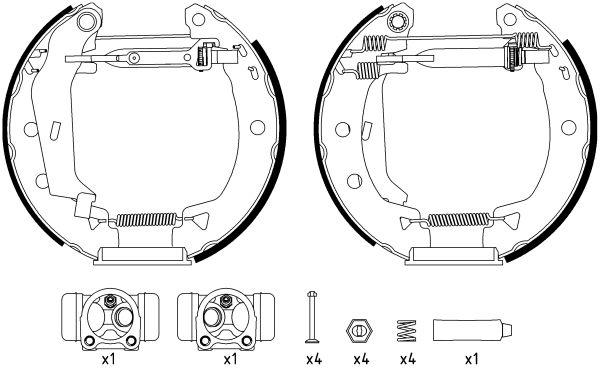 Bremsbackensatz Hinterachse Hella 8DB 355 003-821