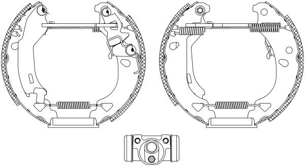 Bremsbackensatz Hinterachse Hella 8DB 355 004-311