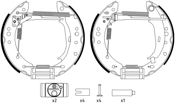 Bremsbackensatz Hinterachse Hella 8DB 355 022-931