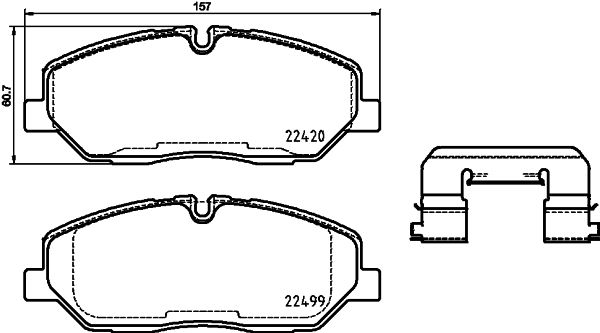 Bremsbelagsatz, Scheibenbremse Vorderachse Hella 8DB 355 025-231