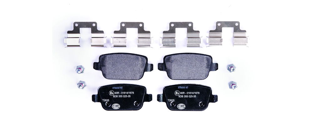 Bremsbelagsatz, Scheibenbremse Hinterachse Hella 8DB 355 025-351
