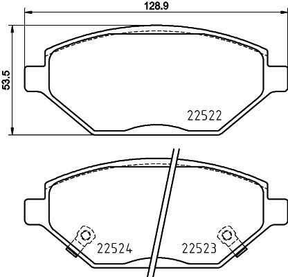 Bremsbelagsatz, Scheibenbremse Vorderachse Hella 8DB 355 025-521