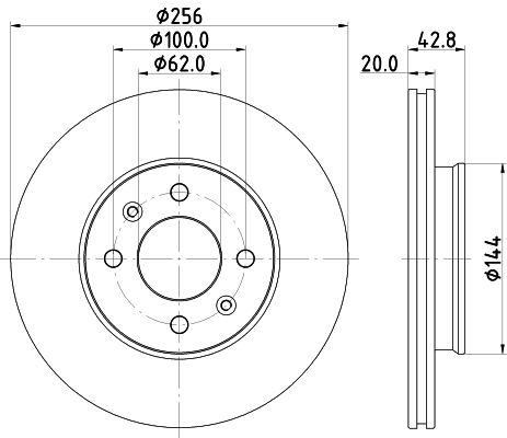 Hella Bremsscheibe Vorderachse  8DD 355 130-001